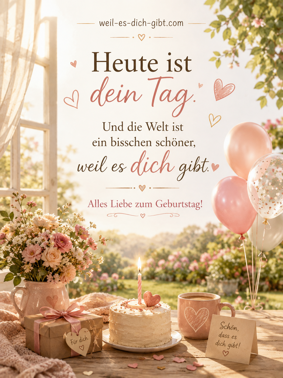 Heute Dein Tag Welt Ein Bisschen Schöner Es Dich Gibt - anschauliche Darstellung