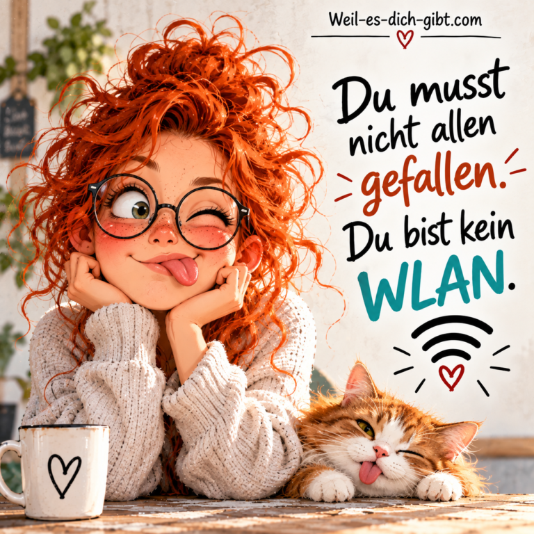 Bild: Du Musst Nicht Allen Gefallen Du Bist Kein Wlan - Humorvolle Sprüche & lustige Zitate, Sprüche