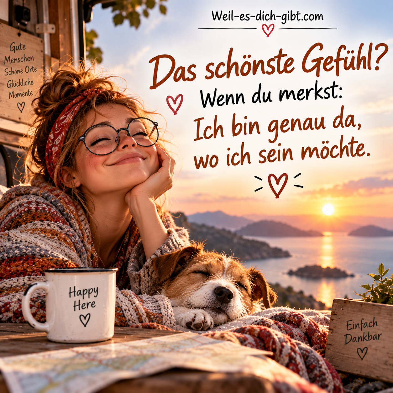 Schönste Gefühl Endlich Angekommen Sein - anschauliche Darstellung