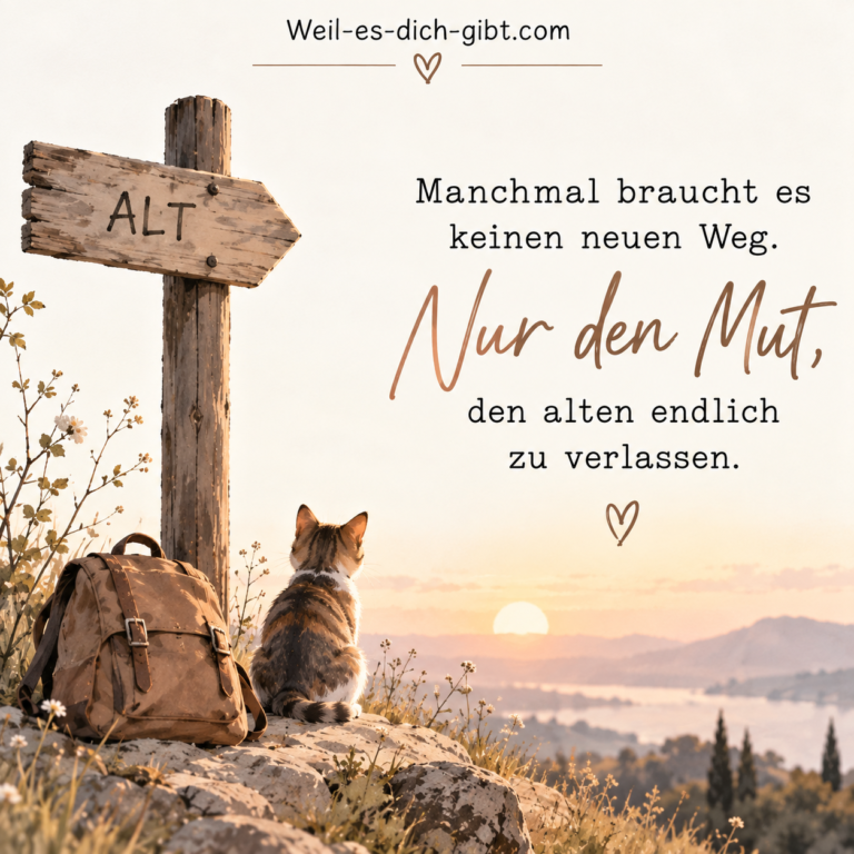 Bild: Manchmal Braucht Es Keinen Neuen Weg Nur Mut Alten Verlassen - Nachdenkliche Sprüche, Sprüche