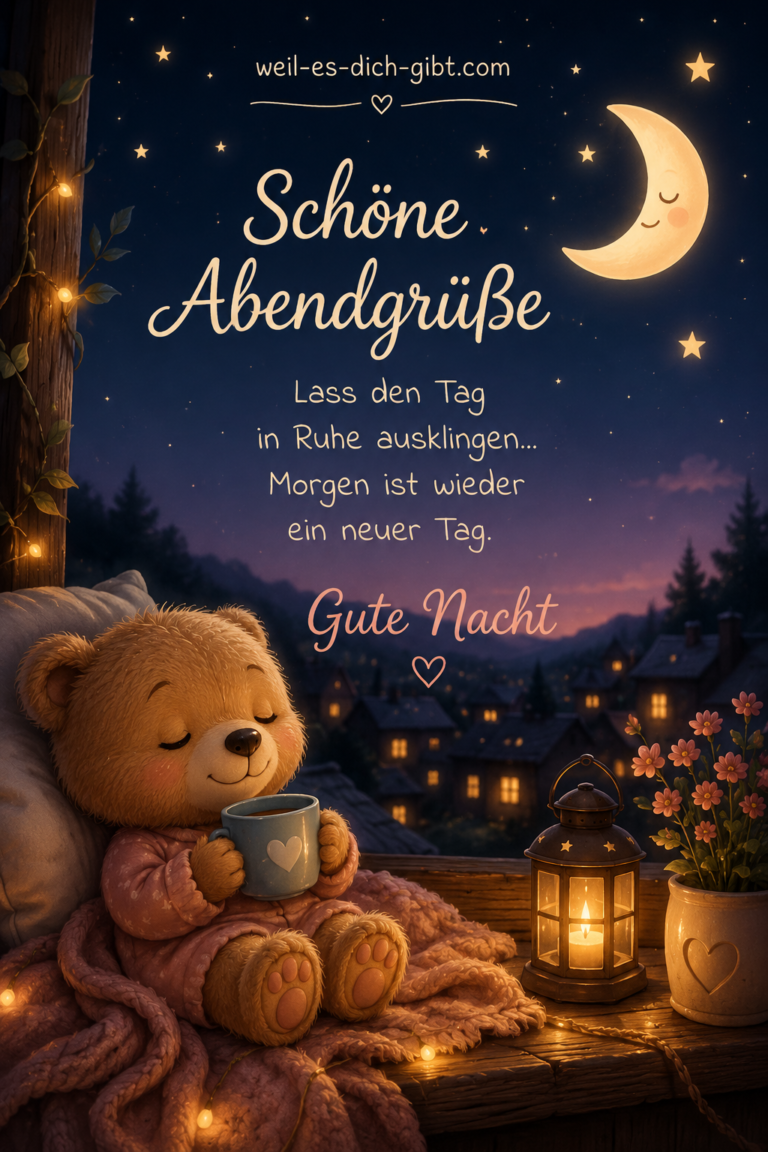 Schöne Abendgrüße Lass Tag Ruhe Ausklingen - anschauliche Darstellung