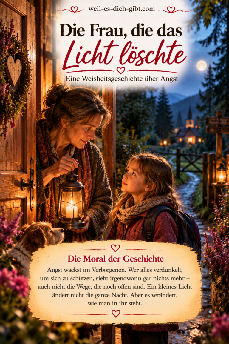 Illustration zum Thema: Frau Licht Löschte Weisheitsgeschichte Über Angst