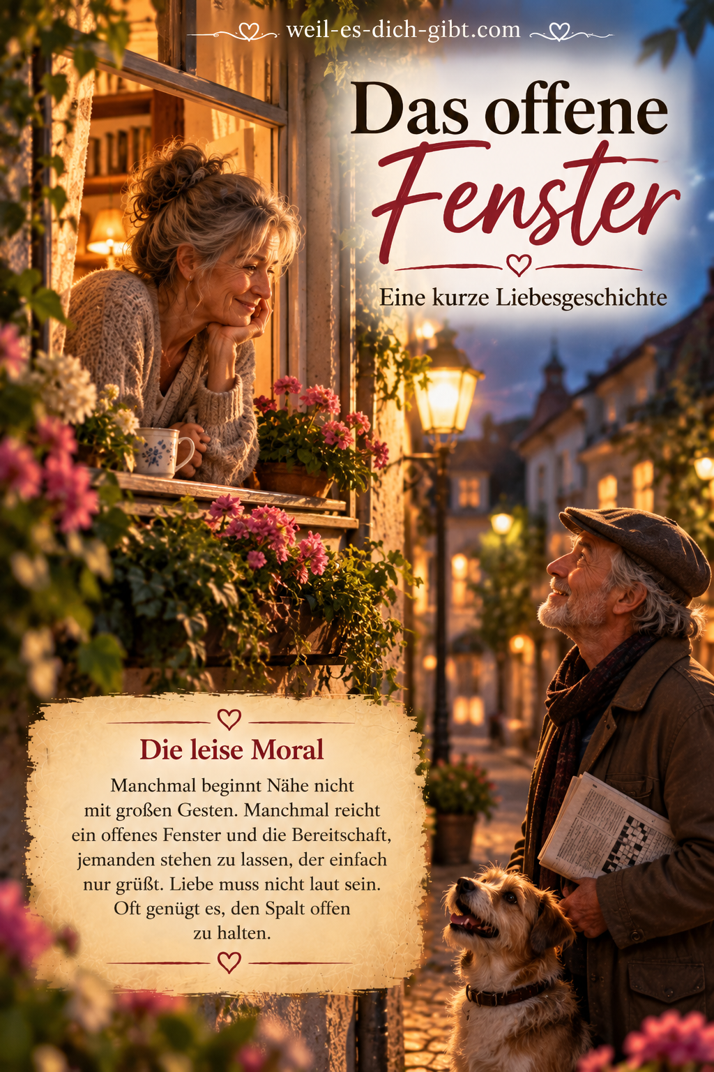 Visualisierung: Offene Fenster Kurze Liebesgeschichte